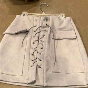 Suede grey skirt stretch material